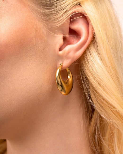 VIEA Metallic Veronica Thick Hoop Earrings