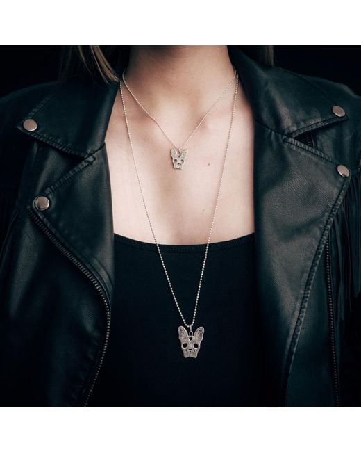CarterGore Metallic Medium French Bulldog Pendant Necklace