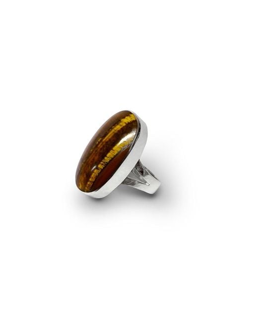 FV Jewellery White La Stèle Tiger's Eye Ring
