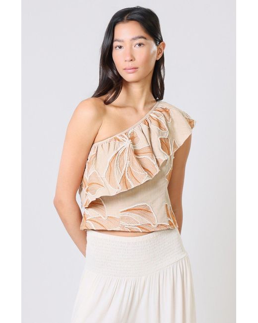 Traffic People Brown Grace & Maude And Floral Asymmetric Bella Top