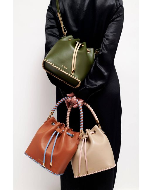 Saonara Brand Brown Bucket Bag Caramel Sky Leather