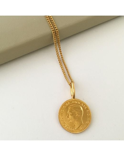 Katie Mullally Metallic English Farthing Coin & Chain for men
