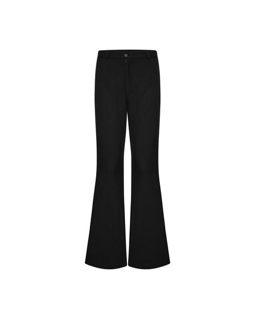 Pcfg Black Striped Woven Flare Pant for men