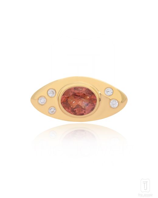 The Jewelz White Eraya Crimson Signet Ring Gift For Love