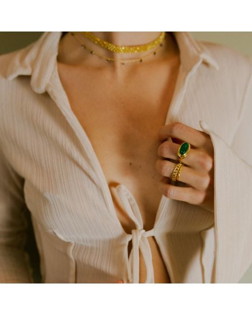 Coco & Kinney Green Onyx Lara Ring