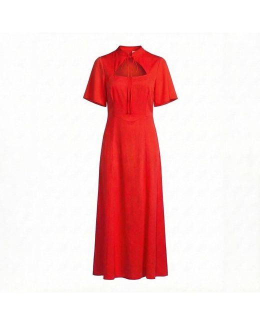 Lily and Lionel Red Primrose Midi Dress