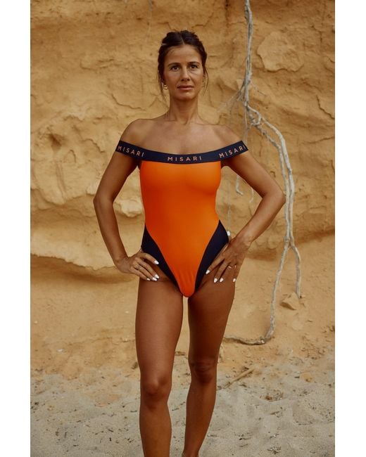 Misari Orange Aura One-Shoulder Swimsuit