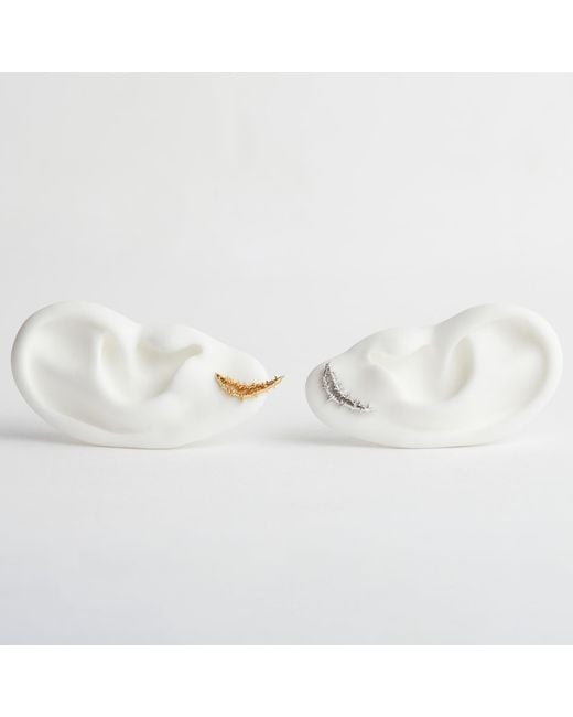 Kasun Metallic Smile Stud Earrings