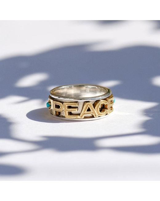 Charlotte's Web Jewellery Metallic Peace Rocks Spinning Ring