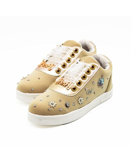 Rettrose Natural Maleah Luxury Lycra Handmade Embellished Tennis Shoe