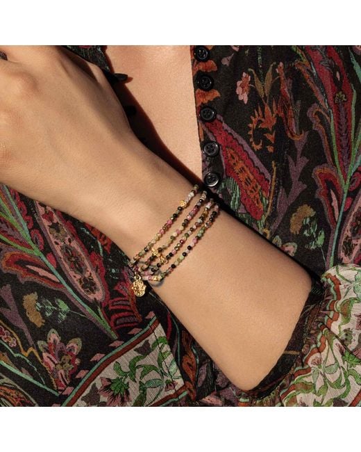 Karma and Luck Metallic Peace And Protection Tourmaline Wrap Bracelet