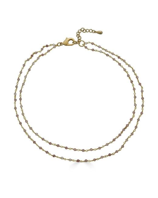 Loni Paul Jewelry Metallic Two Strand Delicate Berry Quartz Necklace