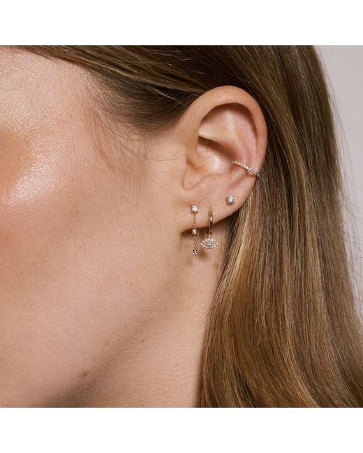 Dyamka Metallic Three Diamonds Earring
