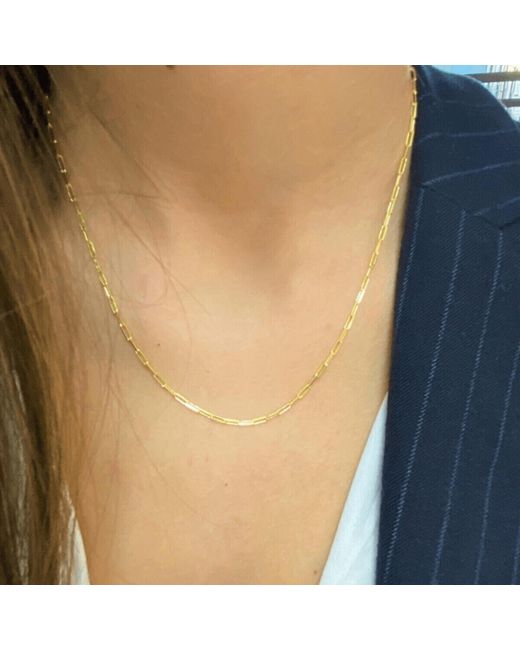 Spero London Metallic Herringbone Semi Twisted & Paperclip Chain Sterling Layering Necklace Set