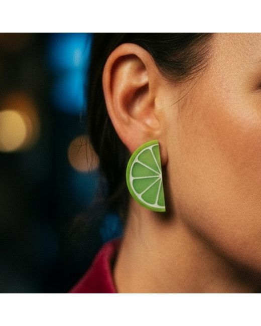 By Chavelli Green Lime Stud Earrings