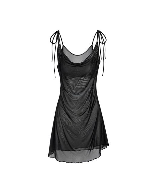 Alia Studio Black Énigme Mini Mesh Dress