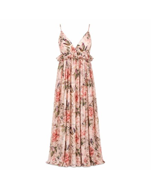 NEVA Pink Aveline Floral Empire Maxi Dress