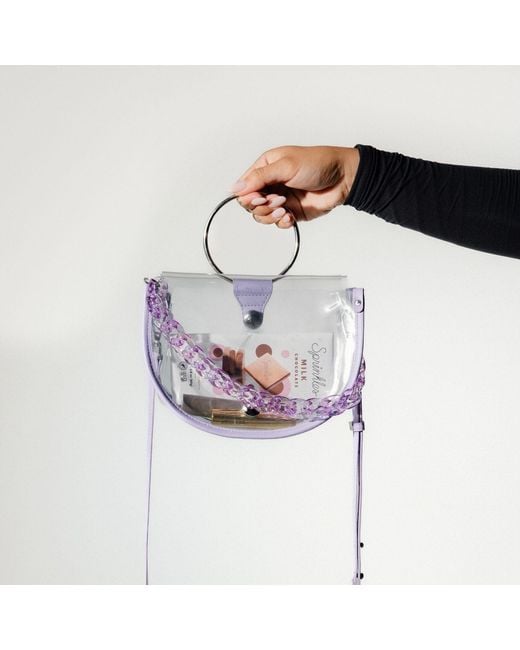 PAIGE White Clear Crescent Handbag