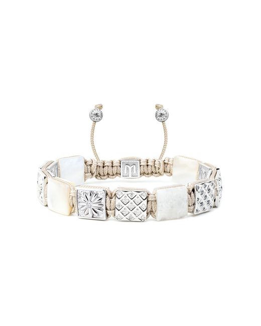 Mahigan Metallic Macrame Bracelet With Mother Of Pearl – Braided String