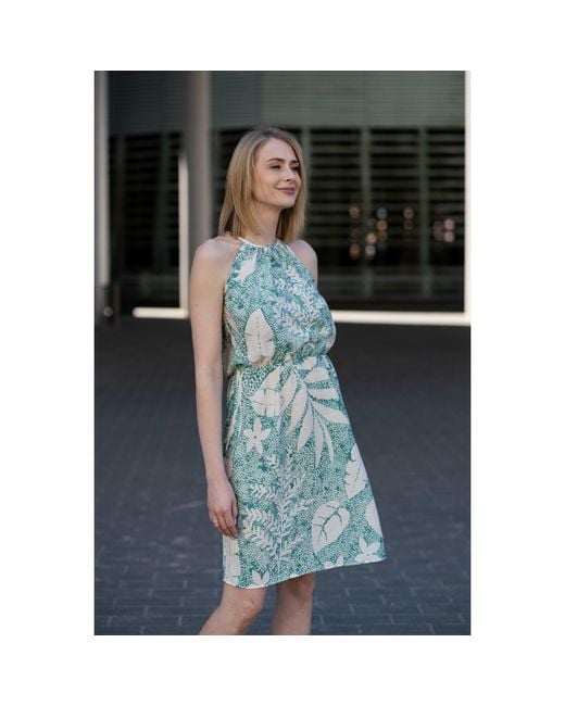 Oh!Zuza Blue Neutrals Echo Viscose Short Halter Dress
