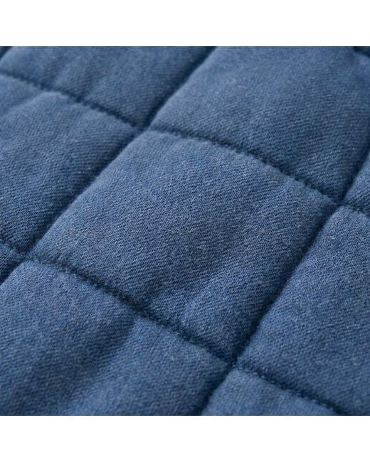 Modenaire Blue Quilted Fleece Jacket Soft Structure