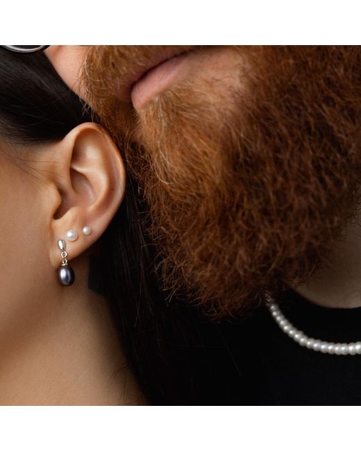 Pearl Code Blue Pearl Drop Earrings