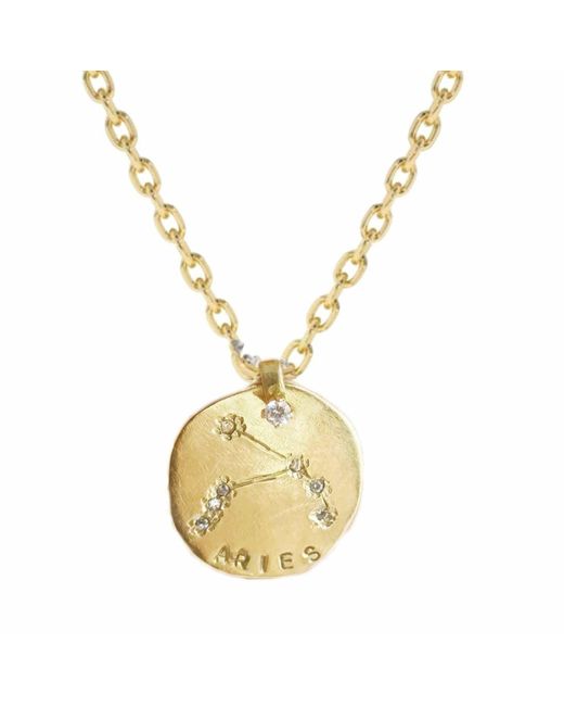 Lily Flo Jewellery Metallic Aries Diamond Medallion