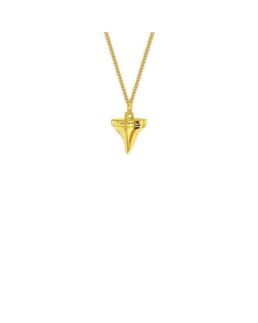 True Rocks Metallic 18Kt Plated Mini Sharks Tooth Pendant