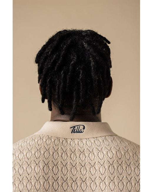 FELLA SWIM Multicolor Neutrals Lionel Creme Knitted Polo for men