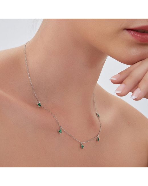 Spero London Metallic Butterfly Sterling Charm Necklace