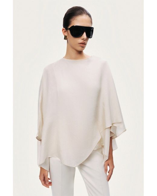 Nocturne Natural Fluid Cape Blouse