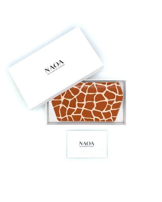 Naoa Brown Neutrals Slim Glasses Case Giraffe Print