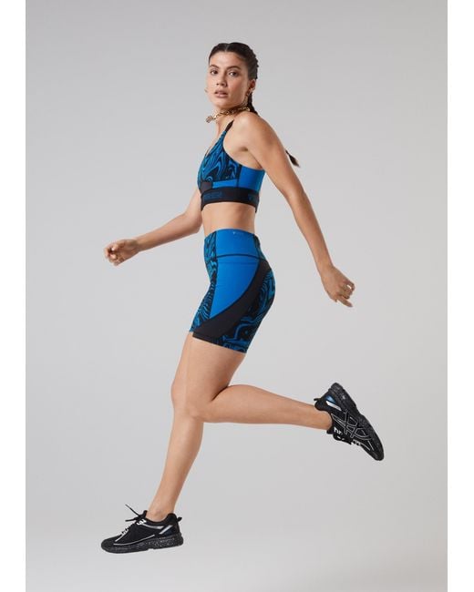 VIEREN Blue Prowess Print Block Shorts