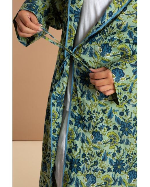 Inara Green Ladies Indian Cotton Robe