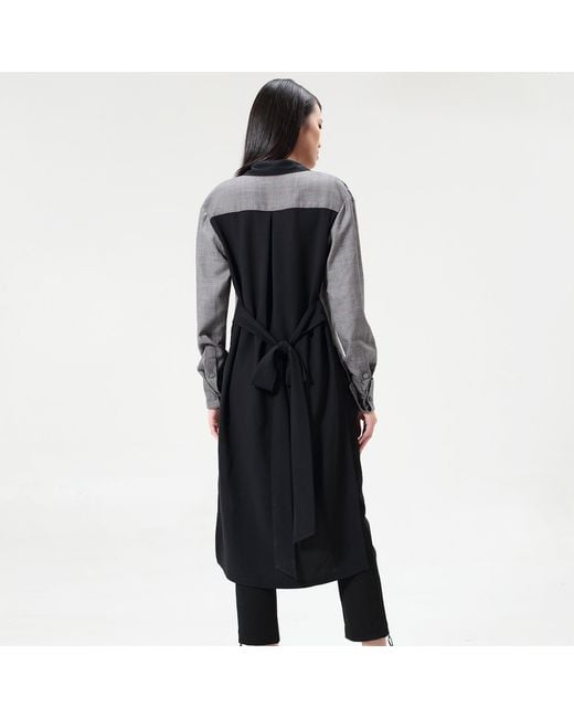 Smart and Joy Gray Long Double Breasted Tailor Shirt