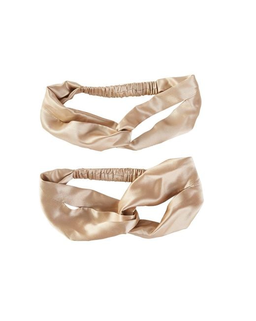 Soft Strokes Silk Metallic Neutrals Pure Mulberry Silk Turban Style Headband