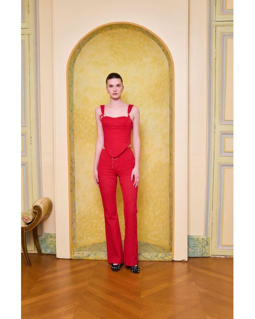 Pcfg The Broderie Anglaise Edit Structured Embroidered Corset