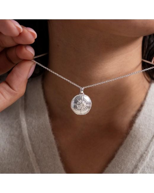Dower & Hall White True North Diamond Locket Sterling