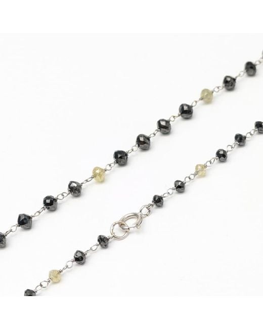 Rahul's Jewels Brown 16" Genuine And Diamond Rosary Necklace