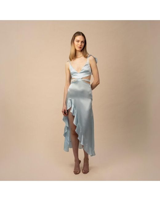 Anse Victorin Blue Angelina Silk Dress