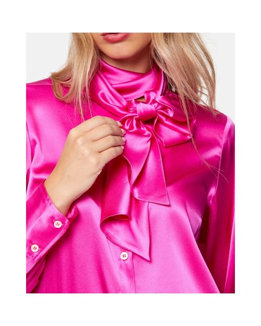 Helen Mcalinden Pink Anastasia Cyclamen Silk Pussybow Blouse