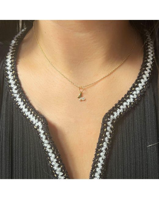 KAMARIA Metallic Mini Butterfly Charm Necklace With Crystals