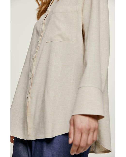 Conquista Natural Neutrals Sand Pocket Detail Shirt
