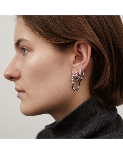 Kasun Metallic Rectangle Hoop Earring