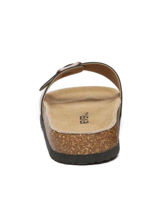 EverAu Australia Brown Swan Leather Easy Slip-On Sandals