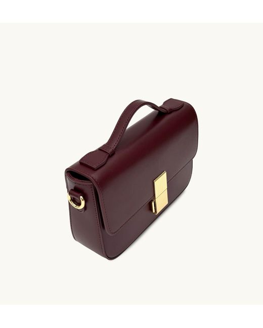 Apatchy London Purple The Flora Burgundy Leather Bag