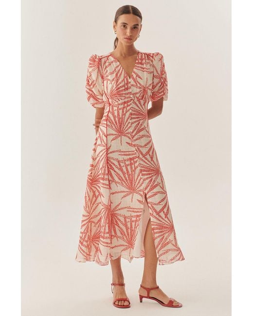 Exquise Red Adaline Midi Dress –