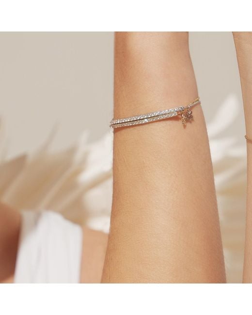 BLOOMTINE | Earth Angel HQ White Illuminess Premium Sterling Diamond Bar Bracelet