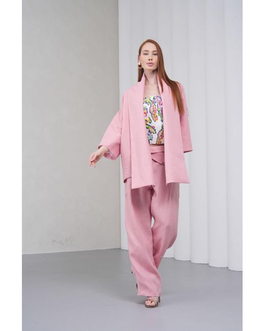 Lumina Eligma Pink The Duality Linen Jacket