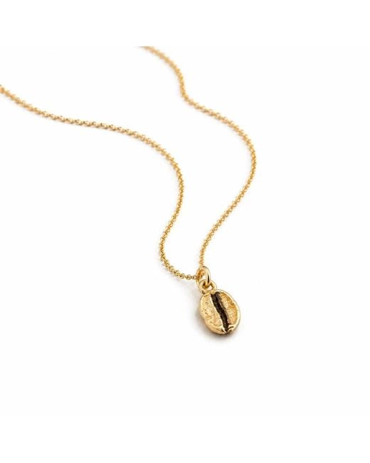 Mother Nature Jewelry Metallic Coffee Bean Necklace, Handmade Minimalist Pendant